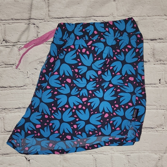 Patagonia Women's Baggies Pollen Confetti Dolomite Blue Size Large - Picture 2 of 5